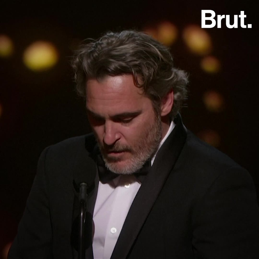 Joaquin Phoenix pleads for animal rights in Oscar acceptance speech | Brut.
