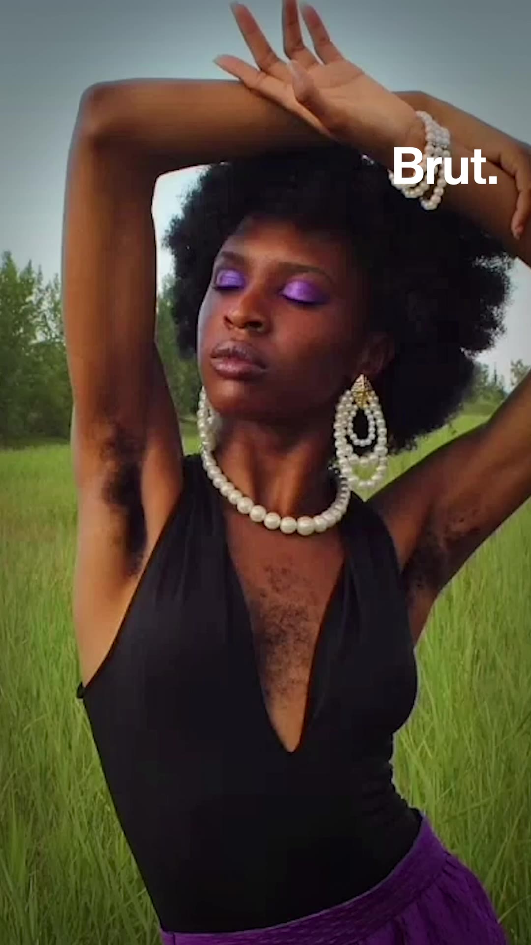 Esther “Queen Esie” Calixte-Bea embraces her body hair Brut. picture