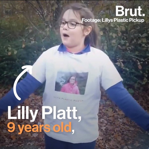 Lilly Platt, 9 years old, is going to war against plastic pollution Brut.